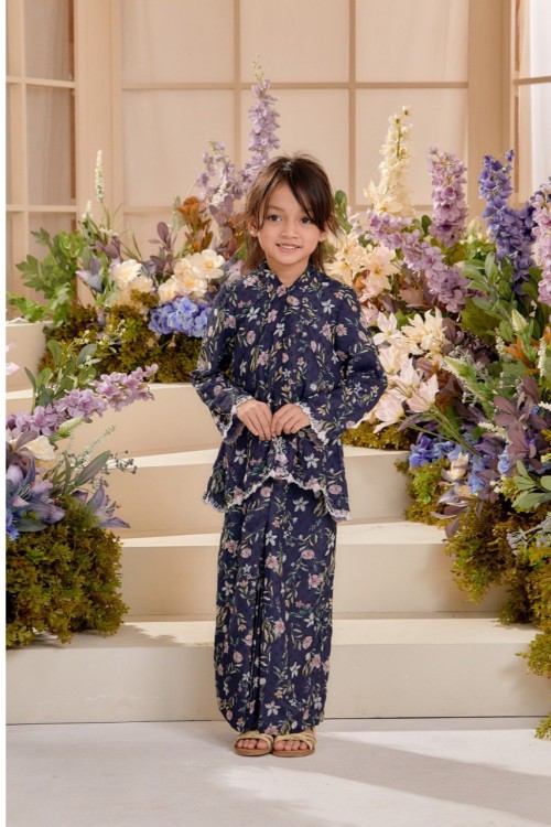 KURUNG MELUR KID NAVY PEONY